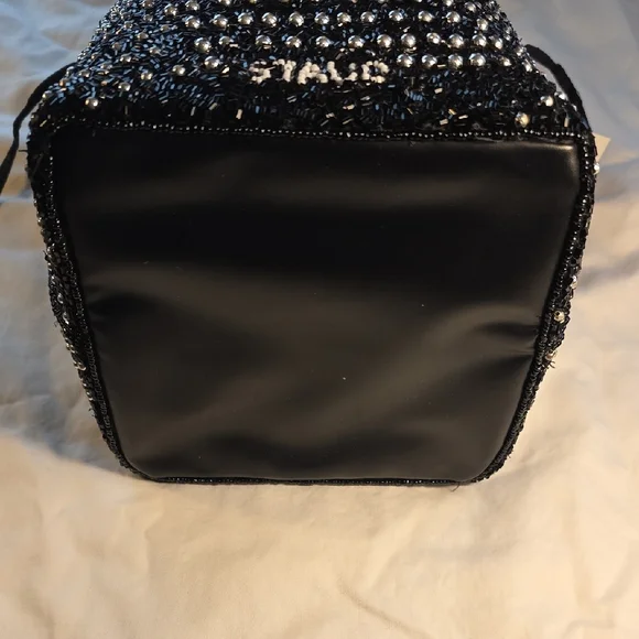 STAUD Black and Silver Beaded Mini Bag - Picture 3 of 5